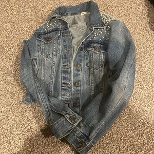 Pearl Studded Jean Jacket